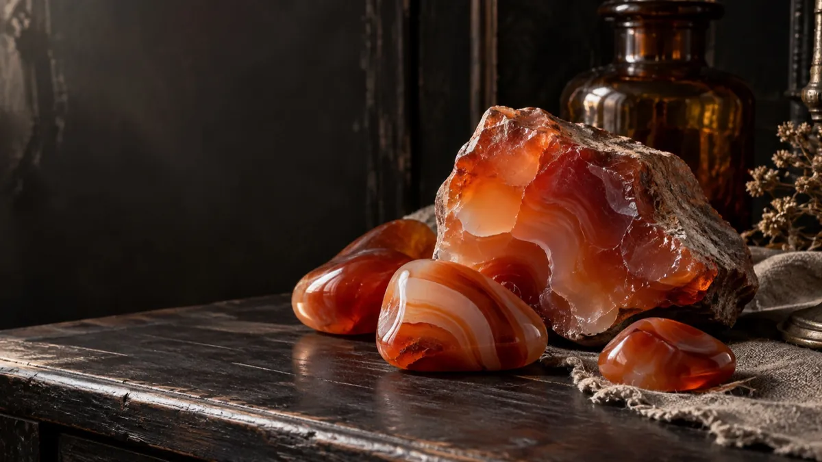 Carnelian crystal — photograph of the stone