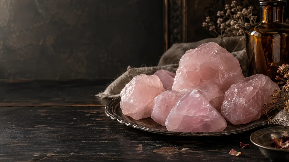 Rose Quartz crystal — photograph of the stone