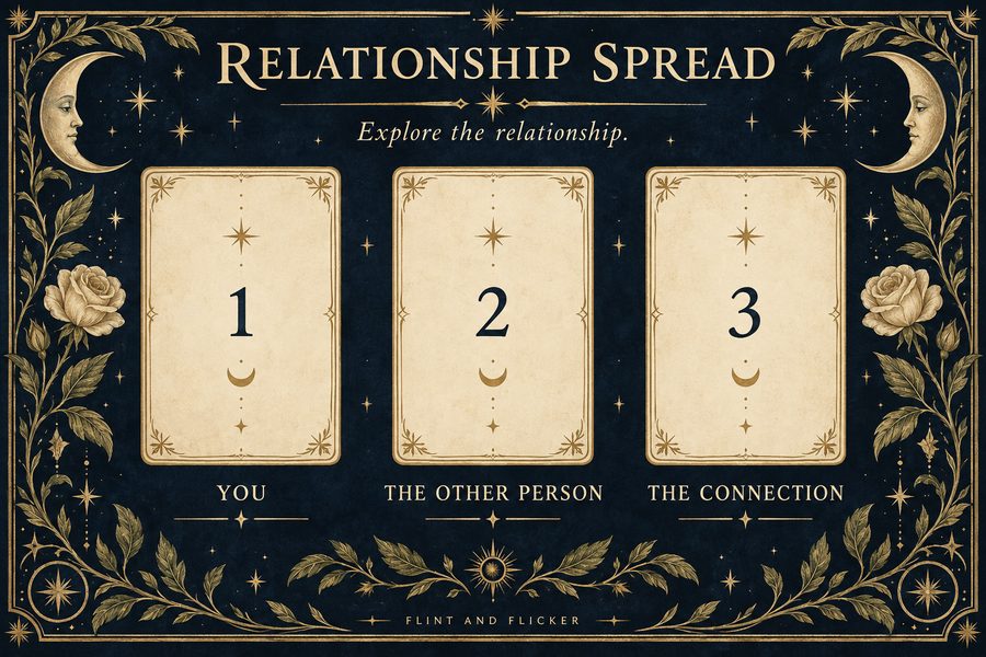 Relationship Spread diagram — You, The Other Person, The Connection