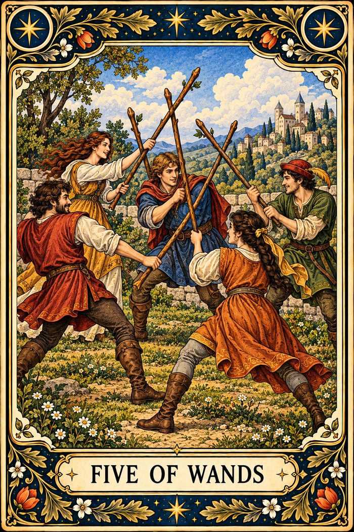 Five of Wands tarot card